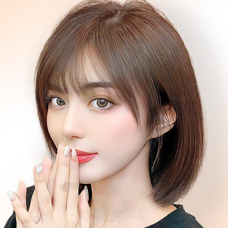 （全头套全真发）头皮假发自然真发全真人发女长发全头套式假短发