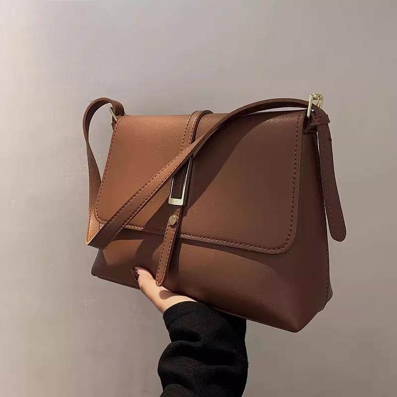 vintage中古包包软皮邮差包女上班高级感通勤包新款托特包推特包