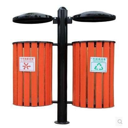 户外垃圾桶不锈钢双桶 小区环卫不锈钢桶 室外分类不锈钢垃圾桶