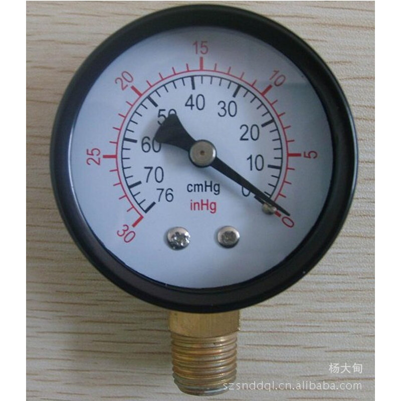 。铁壳60真空压力表 负压真空表 -76cmHg -30inHg -0.1MPa -760mm