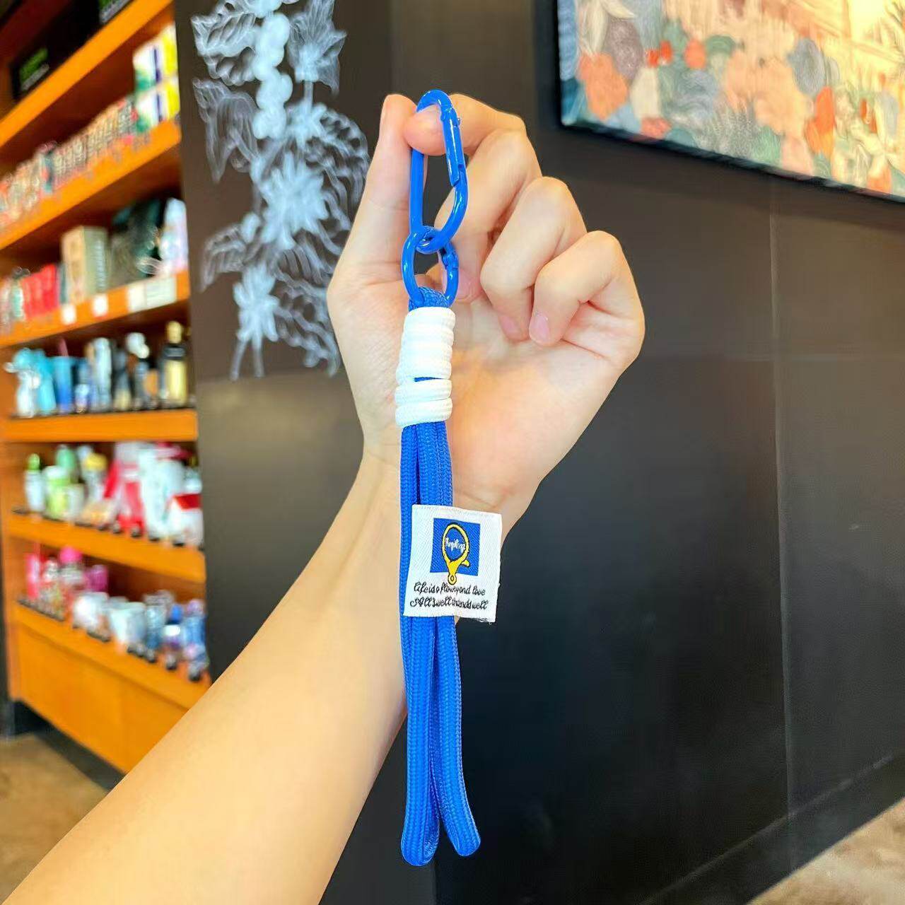 小众潮款便携钥匙便携手绳简约撞色手工编织挂绳挂件配饰