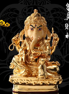 极速台湾盛凡象鼻财神密宗佛像红财C神 象头金刚 泰国象神摆件纯