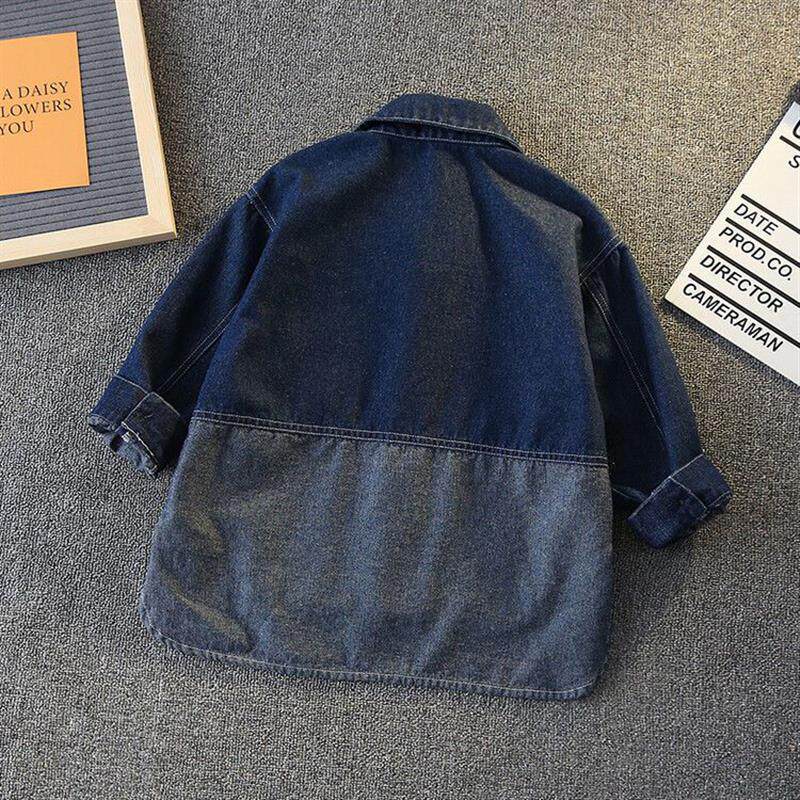 新品男童外套春秋款儿童牛仔上衣炸街衣G服潮帅气时髦童装2023秋