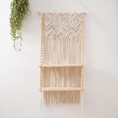 极速Woven Floating Shelf Tapestry Boho Style Hanging Ar.t Pl