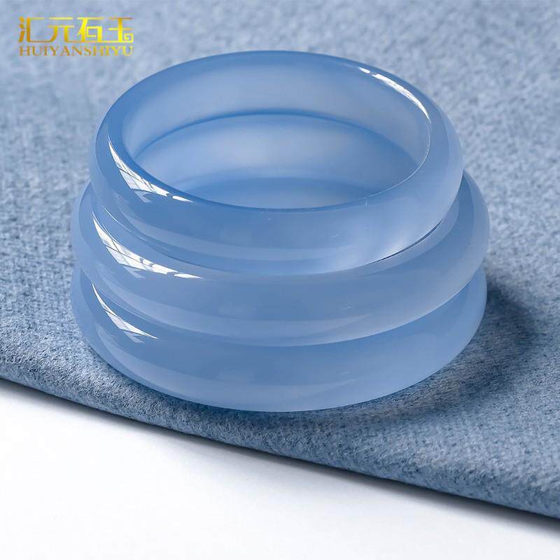 极速玛瑙手镯玉髓女天然蓝玉镯款冰种镯子玉石条T细土耳其镯石色