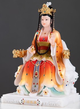 极速女娲像汉白玉彩绘道家女娲女阴娘娘J神像大地之母补天创天娲