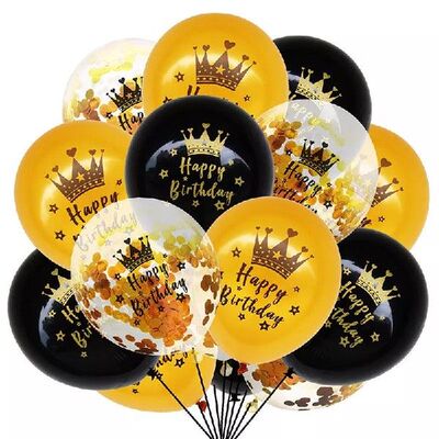极速Black Gold Latex Balloons 18 0 40 50 LHappy Birthday Par