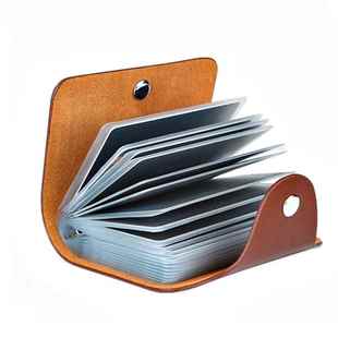 极速New Leather Funcption 24 Bits Card Case Business Card Ho