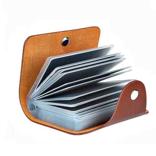 极速New Leather Funcption 24 Bits Card Case Business Card Ho