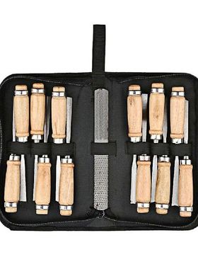 极速13pcs Professional Woodworking Chisels CaRrving Kit DIY