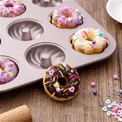 极速9 Holes Donut Pan Carbon SteeCl Doughnut Baking Tray Kit