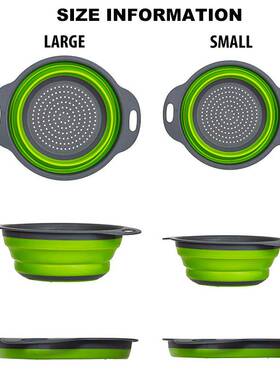 极速Foldable Sillicone Colander Fruit Vegetable Washing Bask
