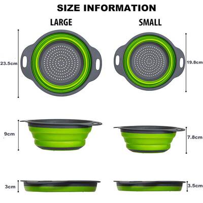 极速Foldable Sillicone Colander Fruit Vegetable Washing Bask