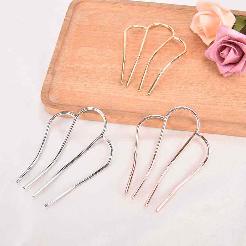 极速1pc Korean Metal Hair Swticks Women Hairpins Elegant Sim