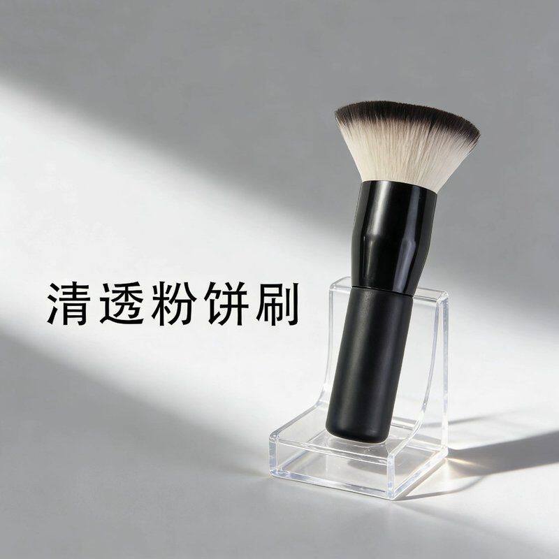 平头粉饼刷推荐超柔软纤维毛新手底妆面部便携定妆刷提亮软毛圆头
