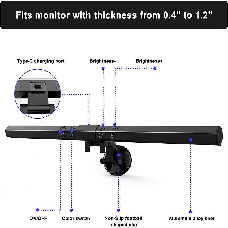 屏幕灯显示器挂灯触摸台式电脑办公挂屏护眼灯阅读台灯屏幕挂灯