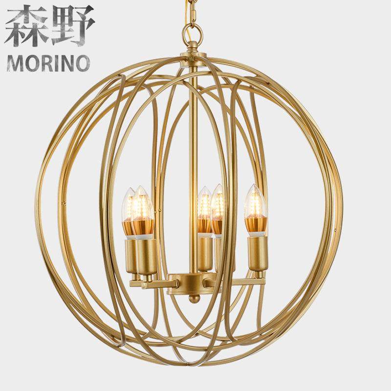 森野照明美式乡村铁艺吊灯客厅卧室别墅民宿阳台创意法式铁艺吊
