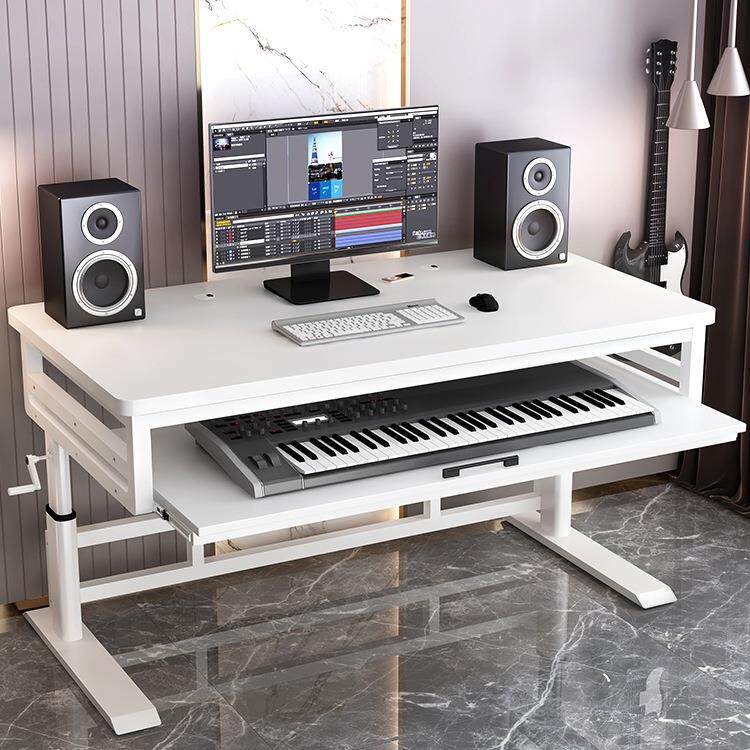 琴桌升降抽拉式电子钢琴midi键盘桌架收纳桌音乐制作编曲桌工作台