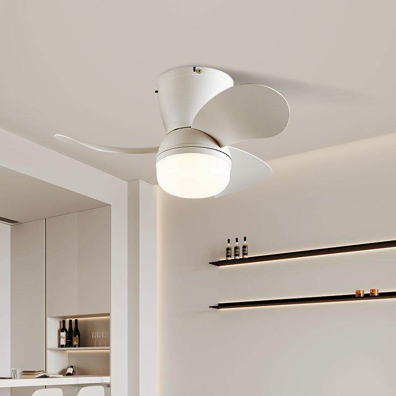 智能中古风餐厅风扇灯客厅胡桃木色全光谱静音卧室电扇一体吸顶灯