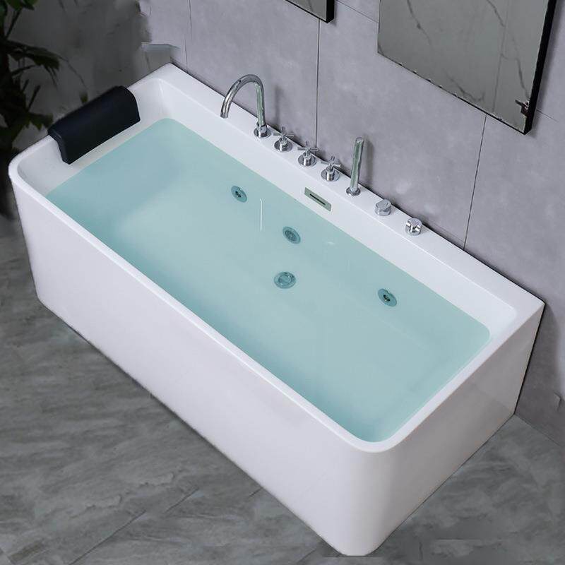 亚克力日式长方形浴缸三面裙一体成型家用小户型恒温冲浪按摩浴缸