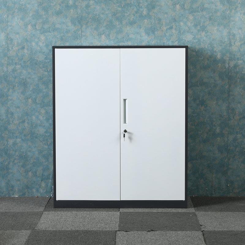 窄边灰套白矮柜钢制办公室文件档案柜现代简约带锁储物坚固铁柜子