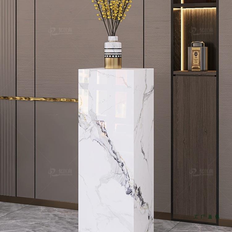 大理石花架子客厅落地式阳台户外庭院轻奢高级感电视柜旁岩板立柱