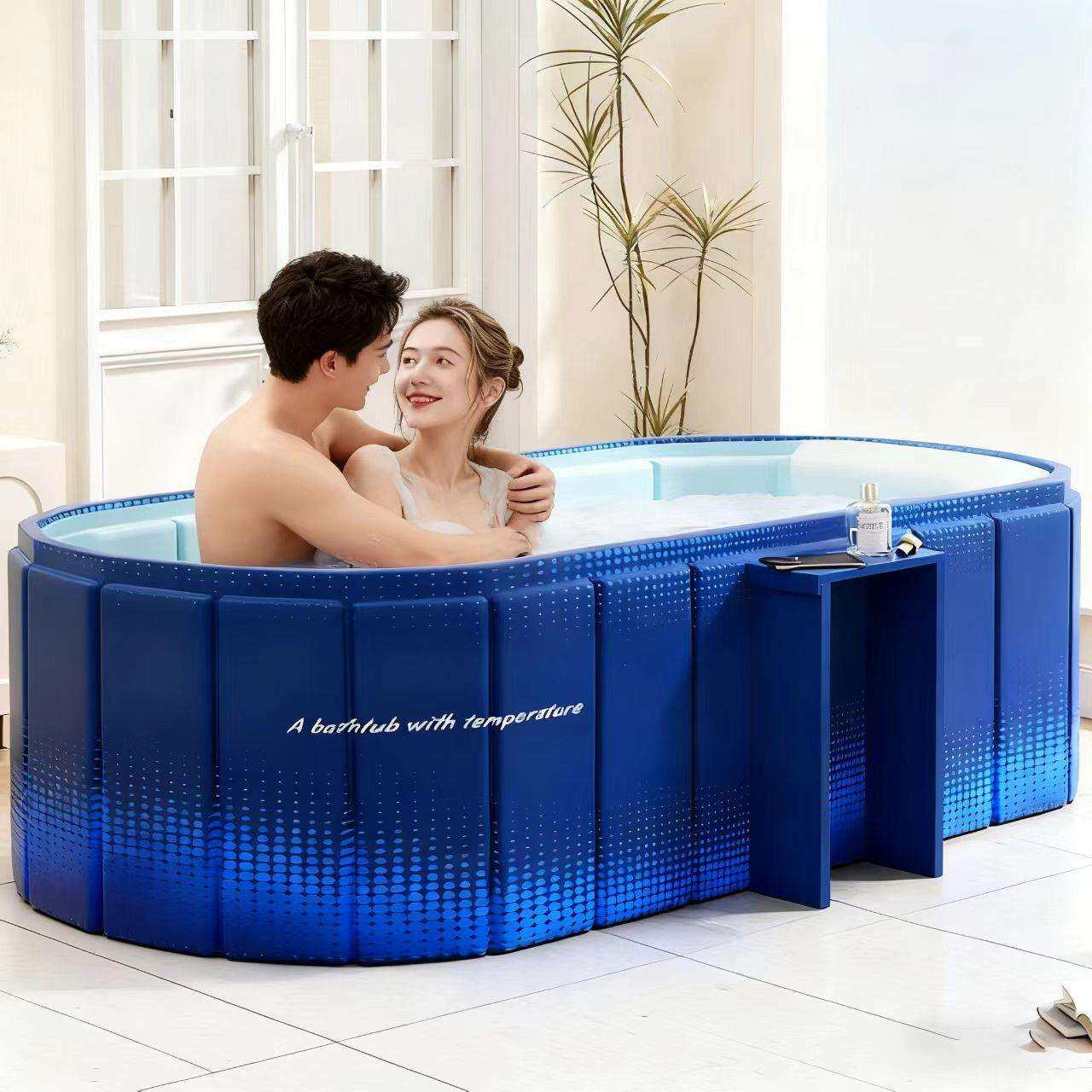 大人专用泡澡桶双人情侣折叠浴桶长方形浴缸洗澡桶可坐可收纳浴盆