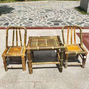 竹椅竹桌竹凳子靠背椅手工家用儿童小竹凳编织四川农村老式竹椅凳