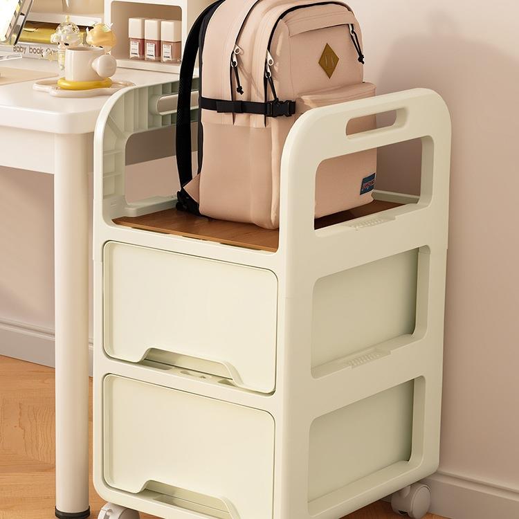 书包置物架可移动书架落地家用放书包抽屉柜带轮办公室桌下收纳架