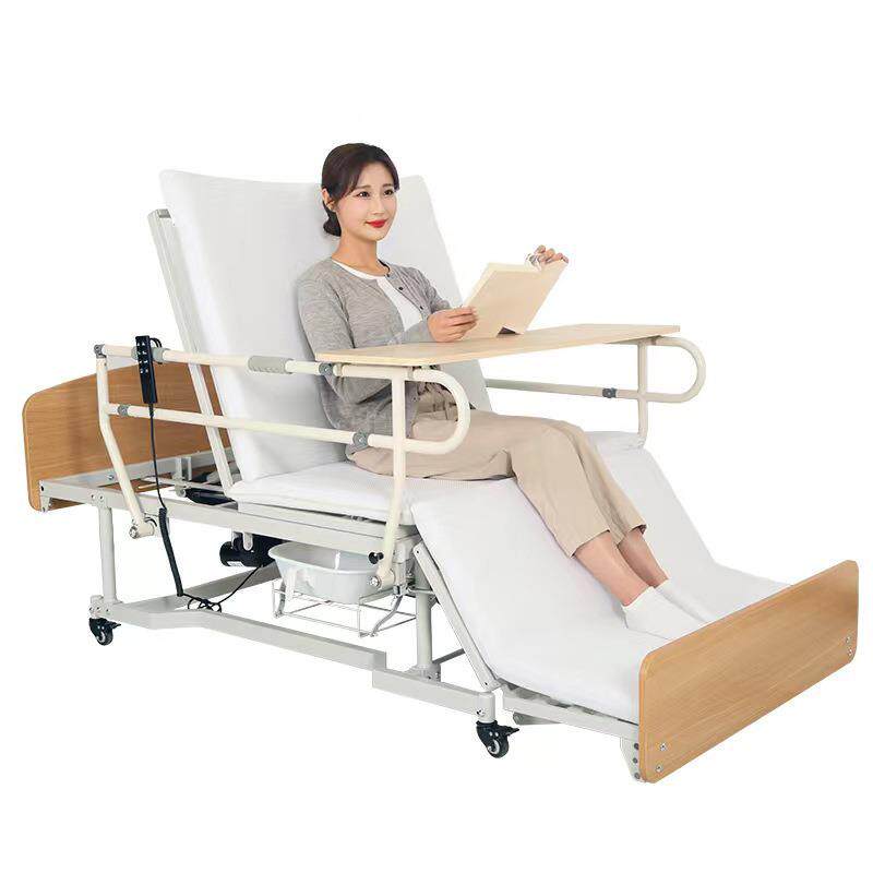 电动护理床木质护栏床头全曲自动翻身防侧滑带便孔多功能护理床