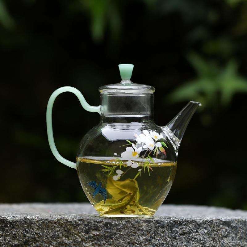 高档耐热手执壶仿宋贵妃泡茶器绿茶专用茶具围炉煮茶茶具水壶套装