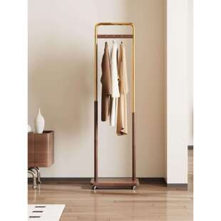 法式中古风落地式挂衣架可移动卧室实木衣帽架小型窄衣架2025新款