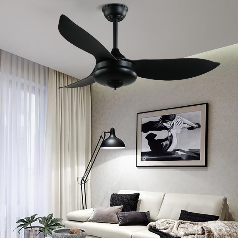 创康风扇灯餐厅黑色吊扇ABS风叶装饰风扇吊灯C854工程无灯吊扇