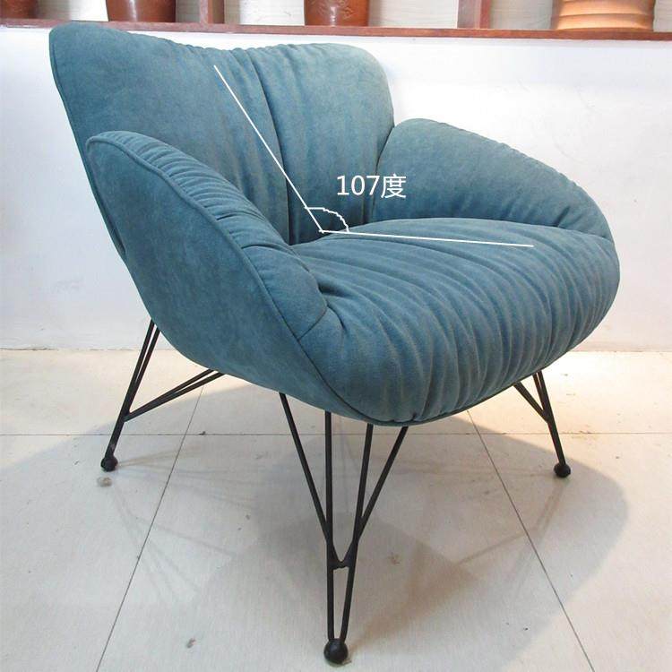 北欧单人沙发椅子简约现代阳台懒人休闲椅小户型卧室布艺单椅
