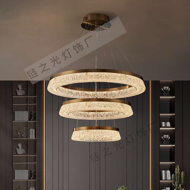 不锈钢全光谱客厅树脂吊灯现代简约卧室餐厅圆形大气LED创意吊灯