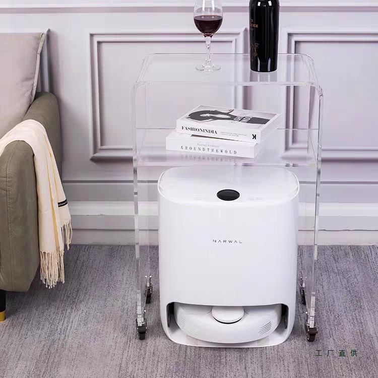 亚克力边几石头扫地机器人云鲸置物架带轮推车