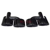 适用于奔驰C级w204E级W212汽车排气管切割改装 AMG63四出钛黑尾喉