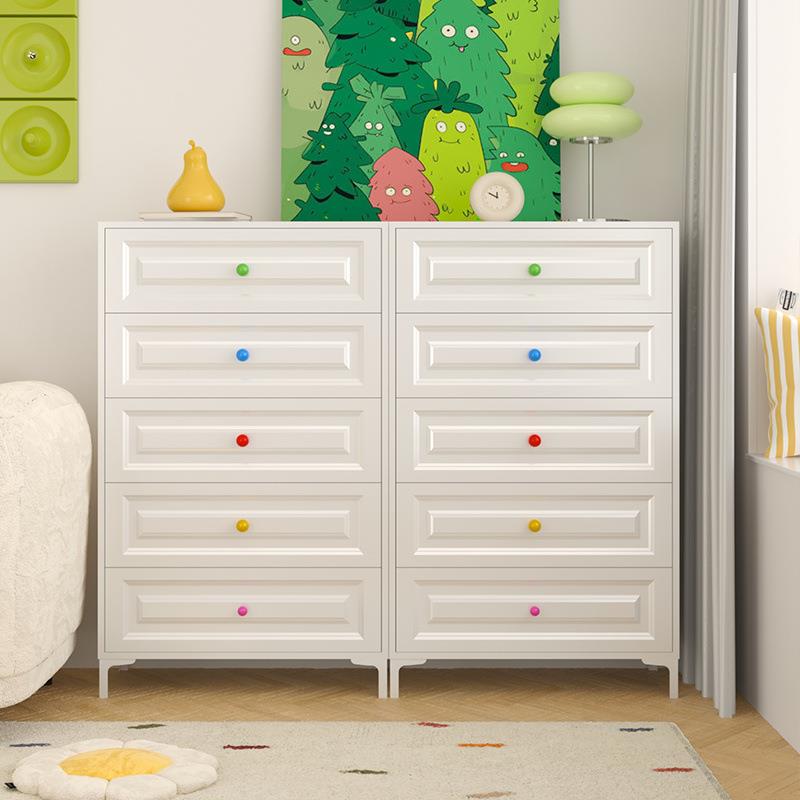 家用钢制斗柜儿童玩具柜客厅卧室多层储物家庭餐边柜奶油风抽屉柜