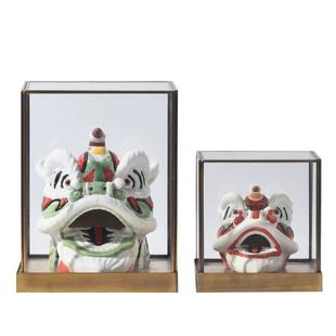 新中式国潮国风舞狮子头树脂创意摆件样板房客厅书房电视柜装饰品