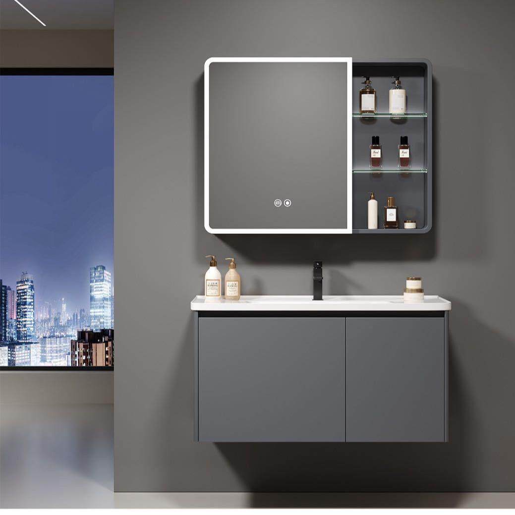 智能加厚防水浴室柜组合包阳台卫生间洗漱一体安装陶瓷盆