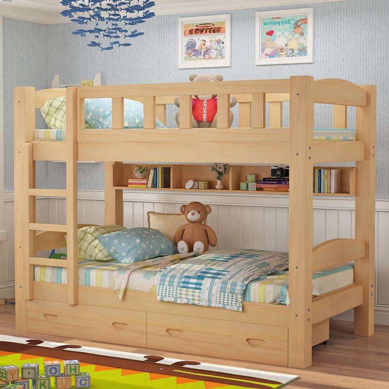实木床双层床儿童床上下床高低床子母床上下铺成人母子床现代简约
