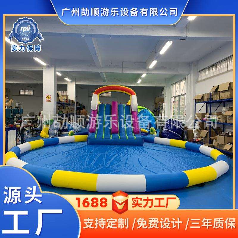 户外大型夏季水池滑梯儿童娱乐充气玩具充气滑梯直销