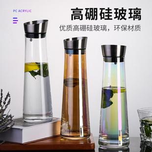 厚玻璃耐果高爆饮料汁壶水 防璃扎酒壶 22607餐厅温洋加酒吧壶冷