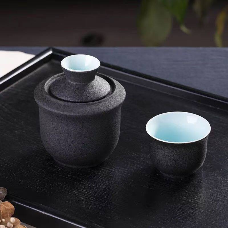 温酒器中式黑陶路宝温酒壶温酒具温酒器套装烫酒壶家用老式烫酒壶