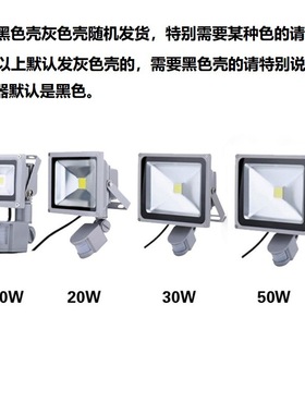 人体感应灯12v24v36v48vled投光灯围墙庭院隧道灯10w20w30w100w
