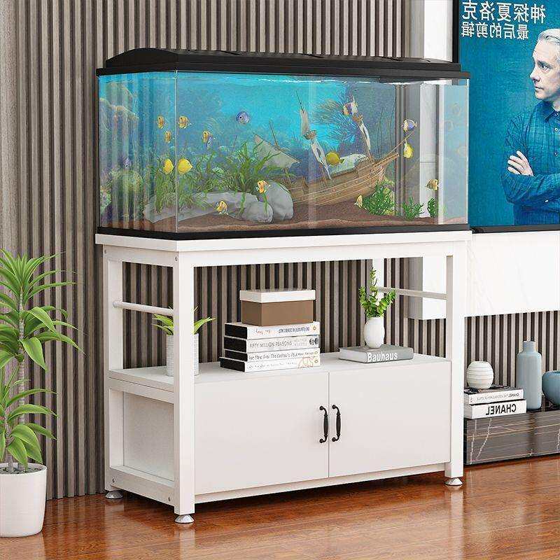 包邮鱼缸柜底柜金属家用客厅鱼缸架带柜子承重置物架水族箱底座柜