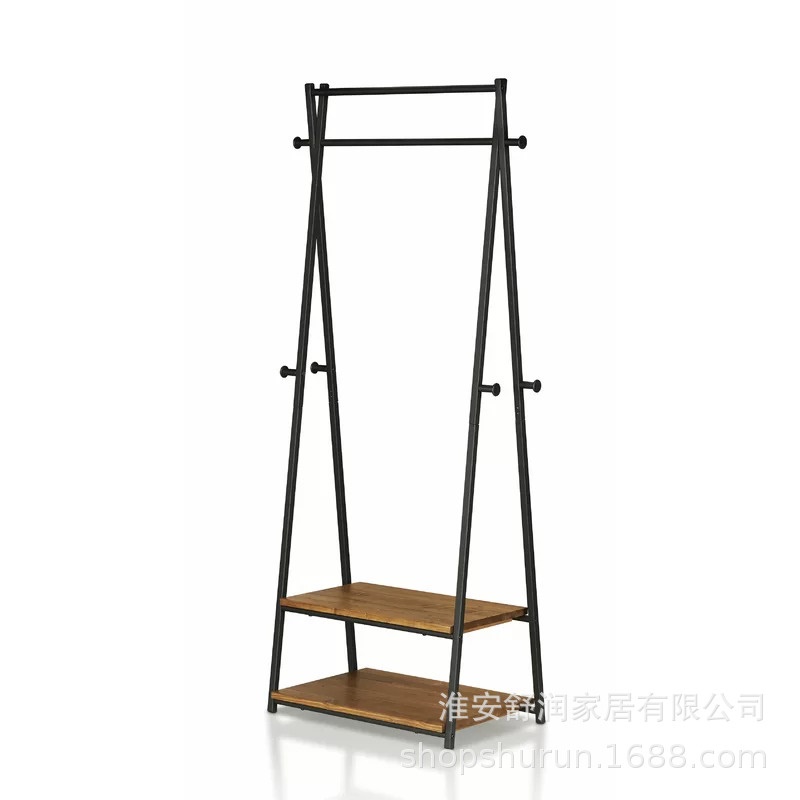 简易鞋帽架一体结实衣帽架家用落地置物架卧室挂衣架收纳架子