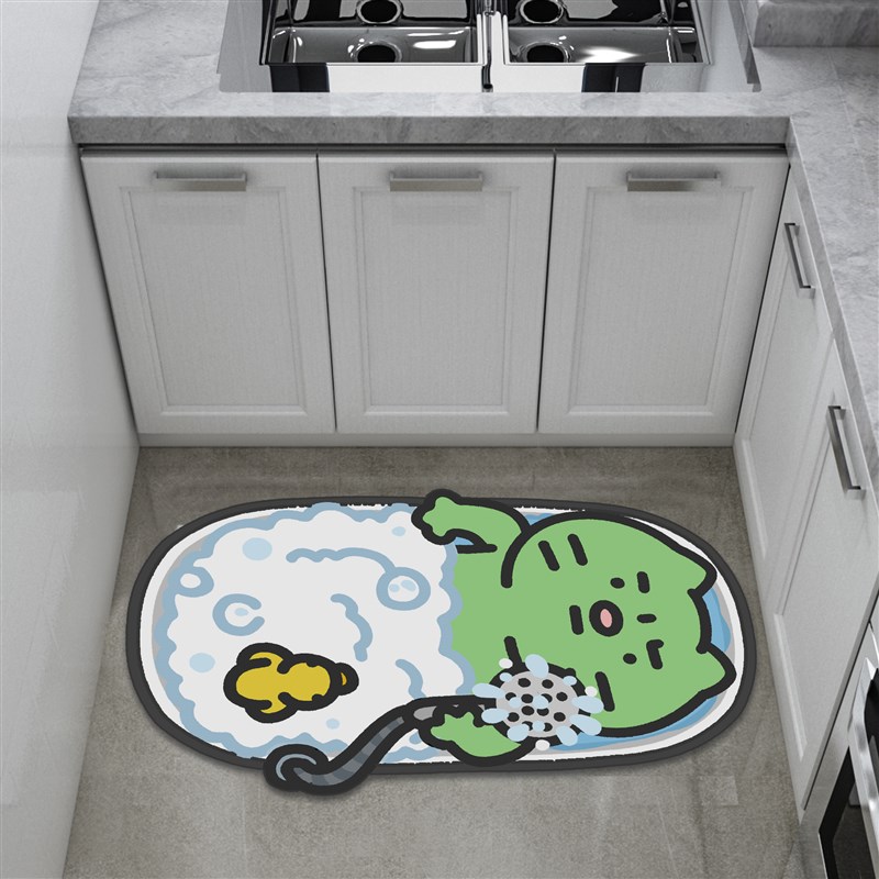 焦绿猫浴室硅藻泥地垫 必易防滑E防潮速干异形卫生间浴室吸水