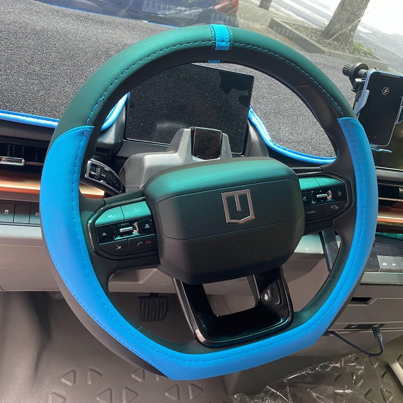 远程星智H8E H8R H8M H7E真皮方F向盘套欧铃吉运货车把套D型42厘