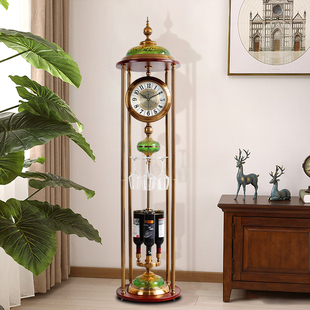 欧式落地钟客厅中式复古别墅大摆件立式钟表美式创意静音家居立钟